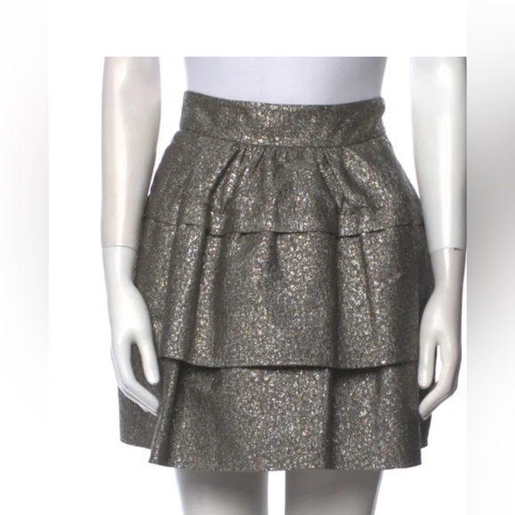 Diane von furstenberg Size 6 silver mini skirt - Picture 2 of 4